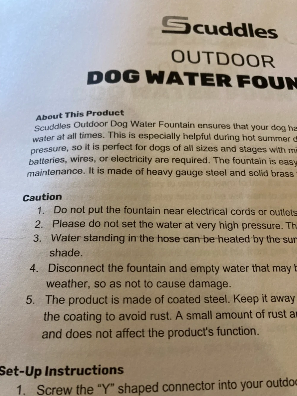 Scuddles dog fountain/water fountain
